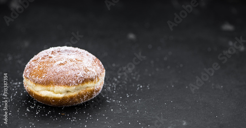 Some fresh Almond Flour (selective focus; close-up shot)