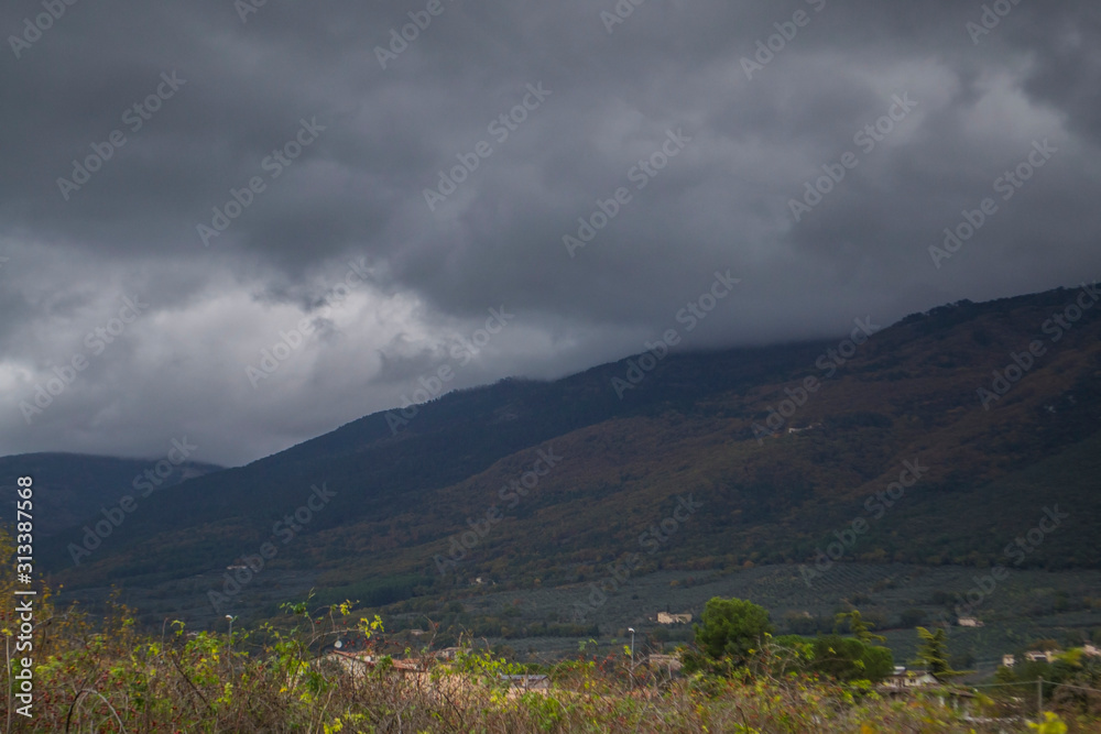 Fototapeta premium landscape with mountains and clouds
