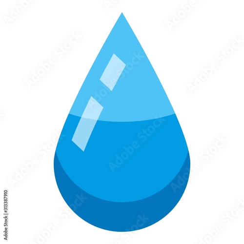 Water drop icon. Isometric of water drop vector icon for web design isolated on white background