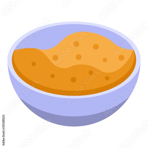 Morning muesli bowl icon. Isometric of morning muesli bowl vector icon for web design isolated on white background
