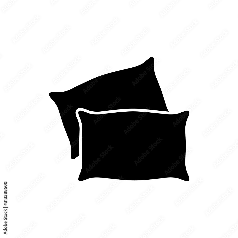 Pillow icon, logo isolated on white background Pillow icon, logo isolated on white background