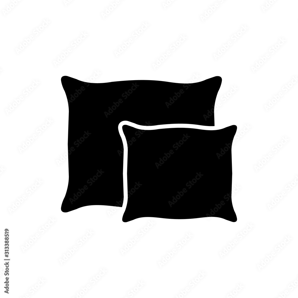 Pillow icon, logo isolated on white background Pillow icon, logo isolated on white background