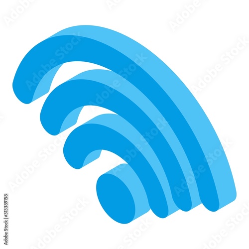Wifi sign icon. Isometric of wifi sign vector icon for web design isolated on white background