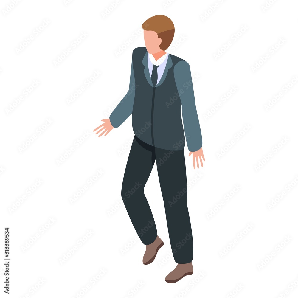 Businessman icon. Isometric of businessman vector icon for web design isolated on white background