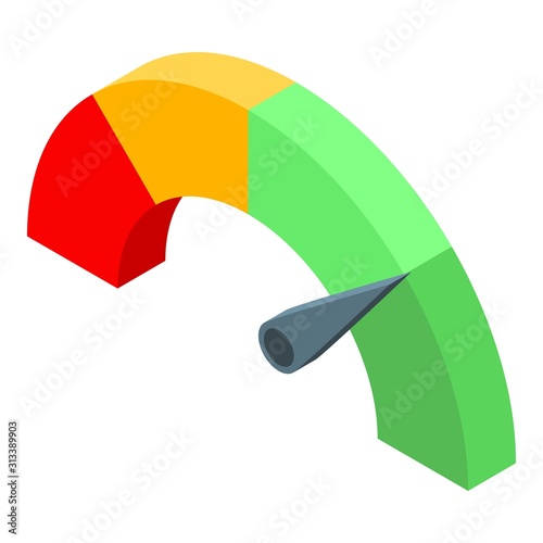 Credit score level icon. Isometric of credit score level vector icon for web design isolated on white background