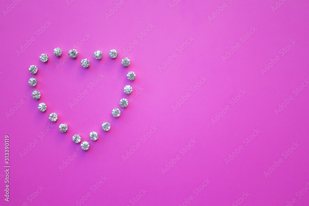 heart for an inscription, mock-up put on Valentine's Day, heart on a pink background