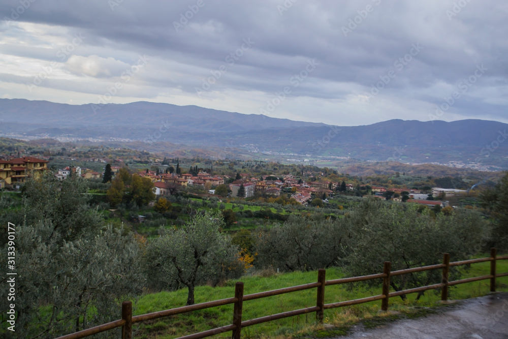 panoramic view of tuscany italy
