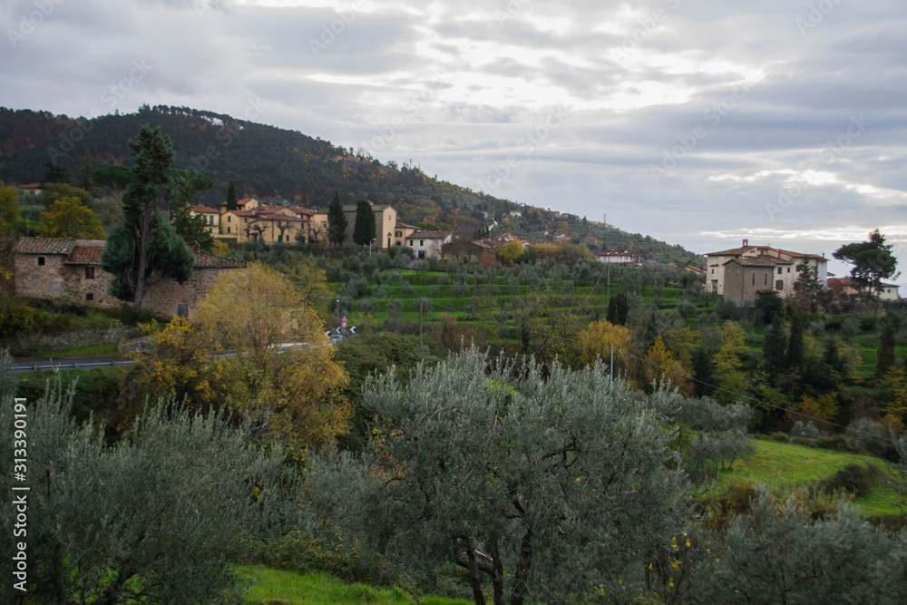 panorama of the village in tuscany