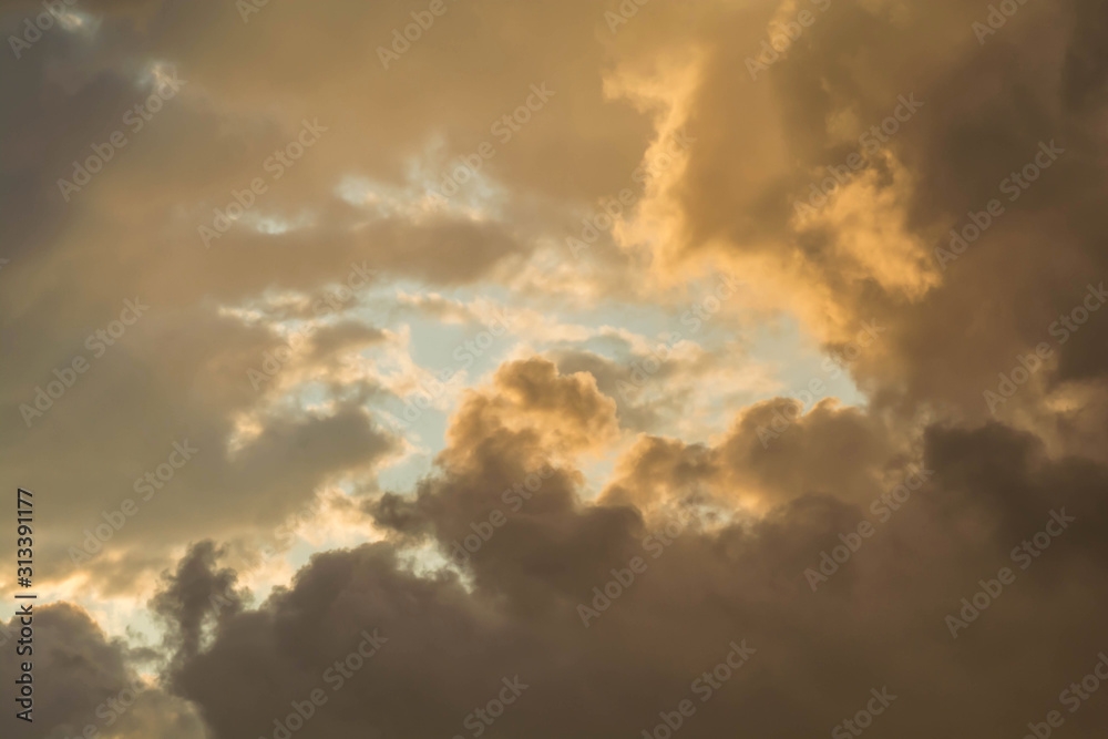 Dark orange sunset sky with dramatic clouds. Dark orange sunset sky with dramatic clouds.