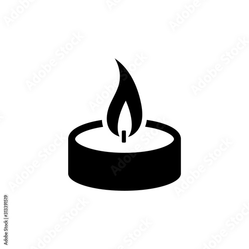 Candle icon, logo isolated on white background