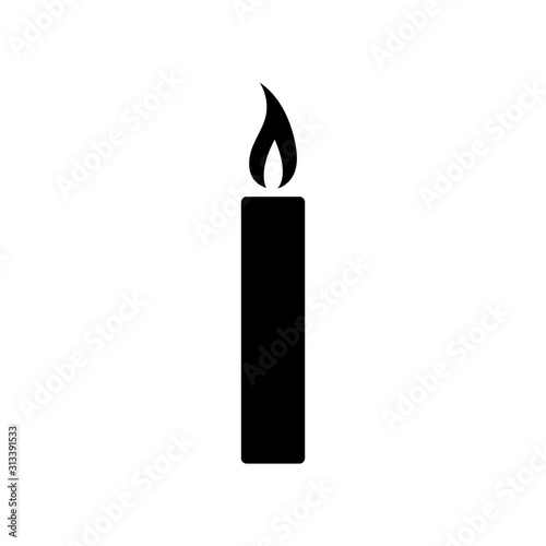 Candle icon, logo isolated on white background