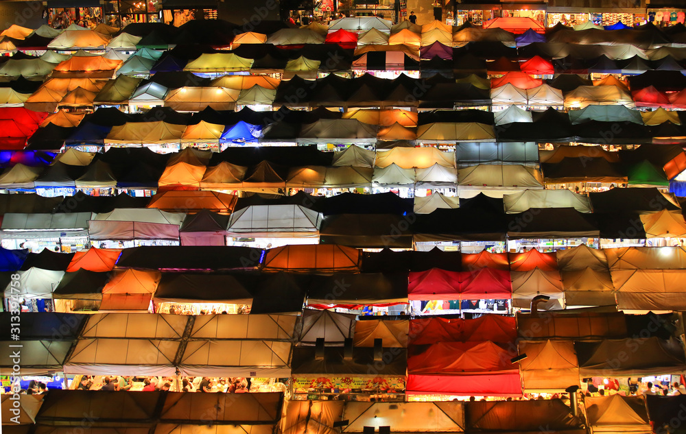 ratchada train market , night market in bangkok at night