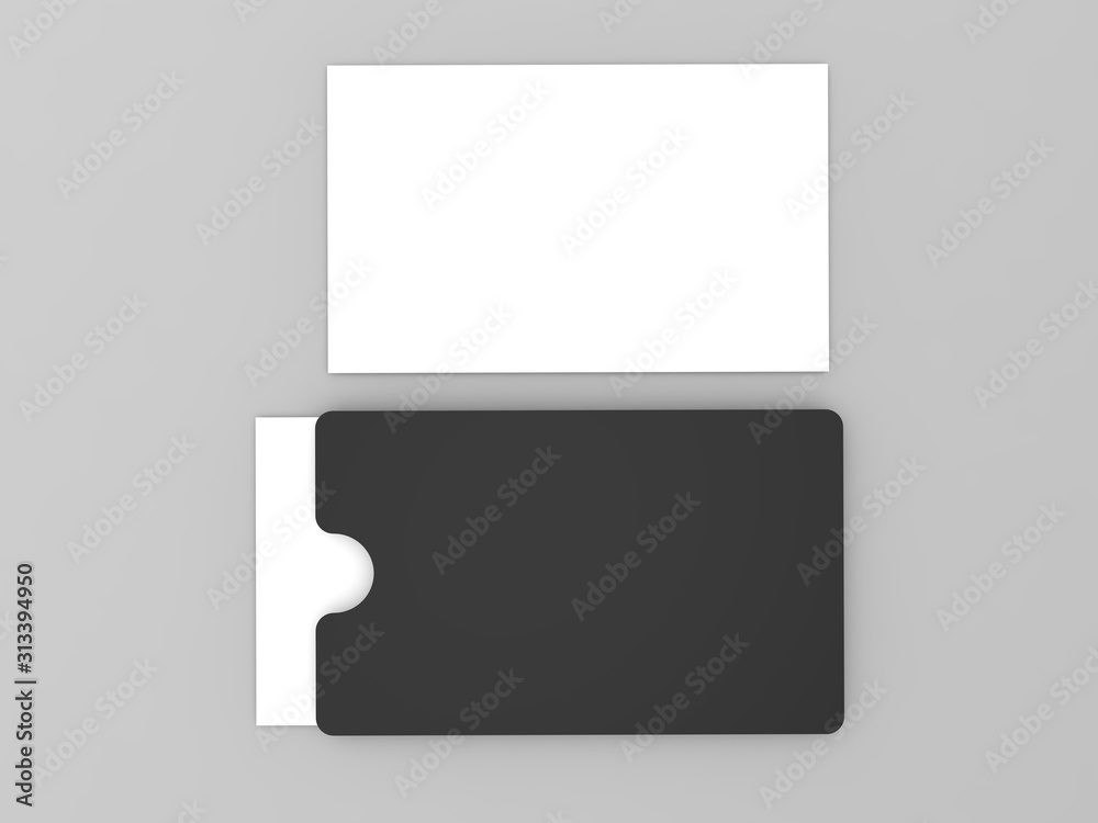 Set of business cards on a gray background. 3d render illustration. Set of business cards on a gray background. 3d render illustration.