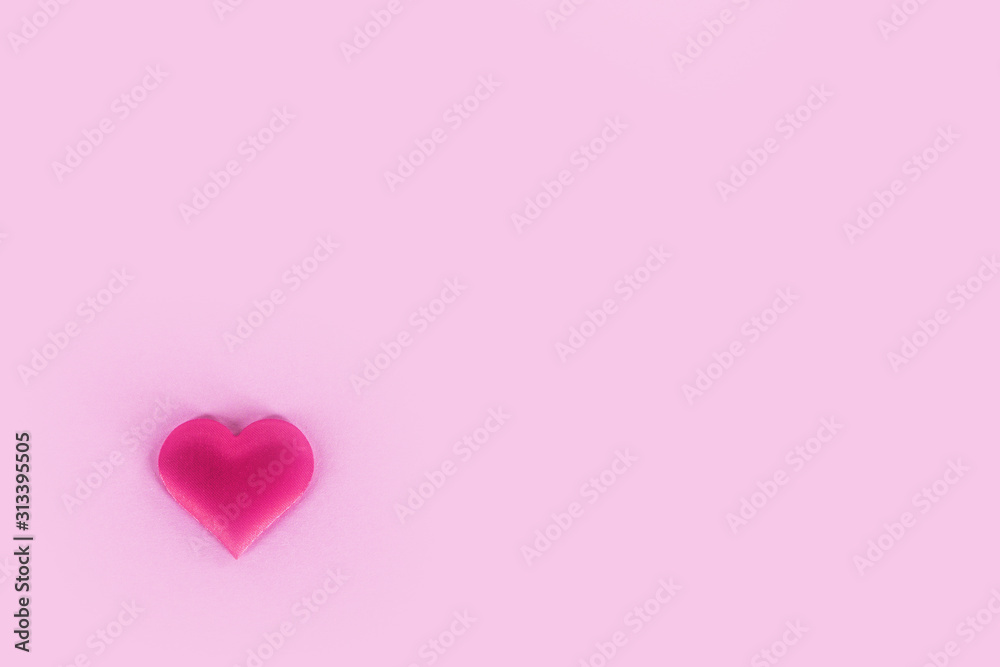 Valentines day heart on pink