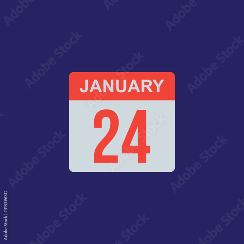 calendar - January 24 icon illustration isolated vector sign symbol