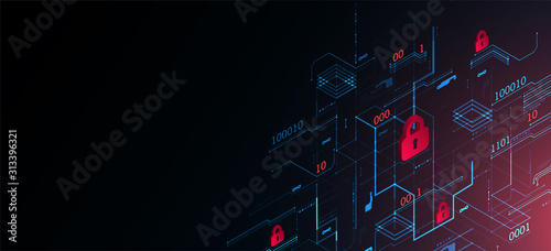Protection background. Technology security, encode and decrypt.