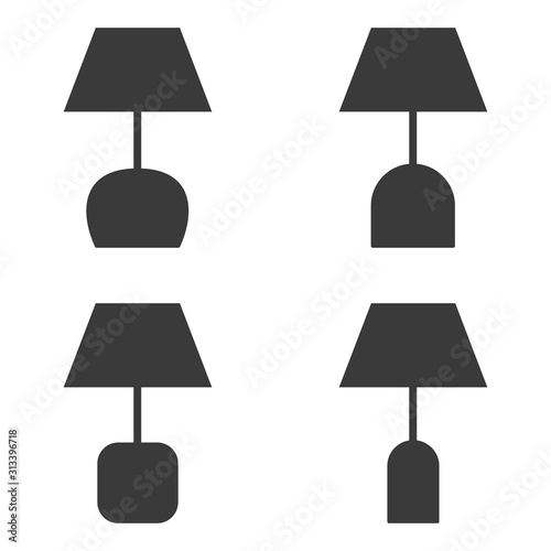 Table lamp icons vector background