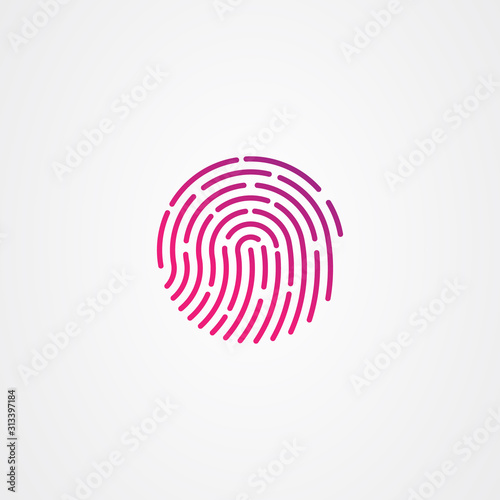 Fingerprint icon logo design. simple flat vector illustration.