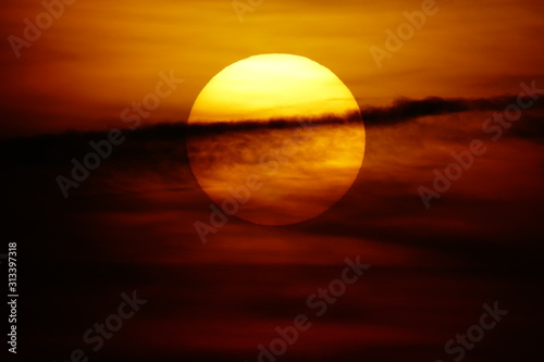 solar disk sunset photo