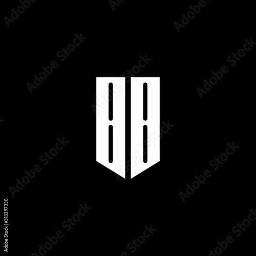 BB logo monogram with emblem style isolated on black background