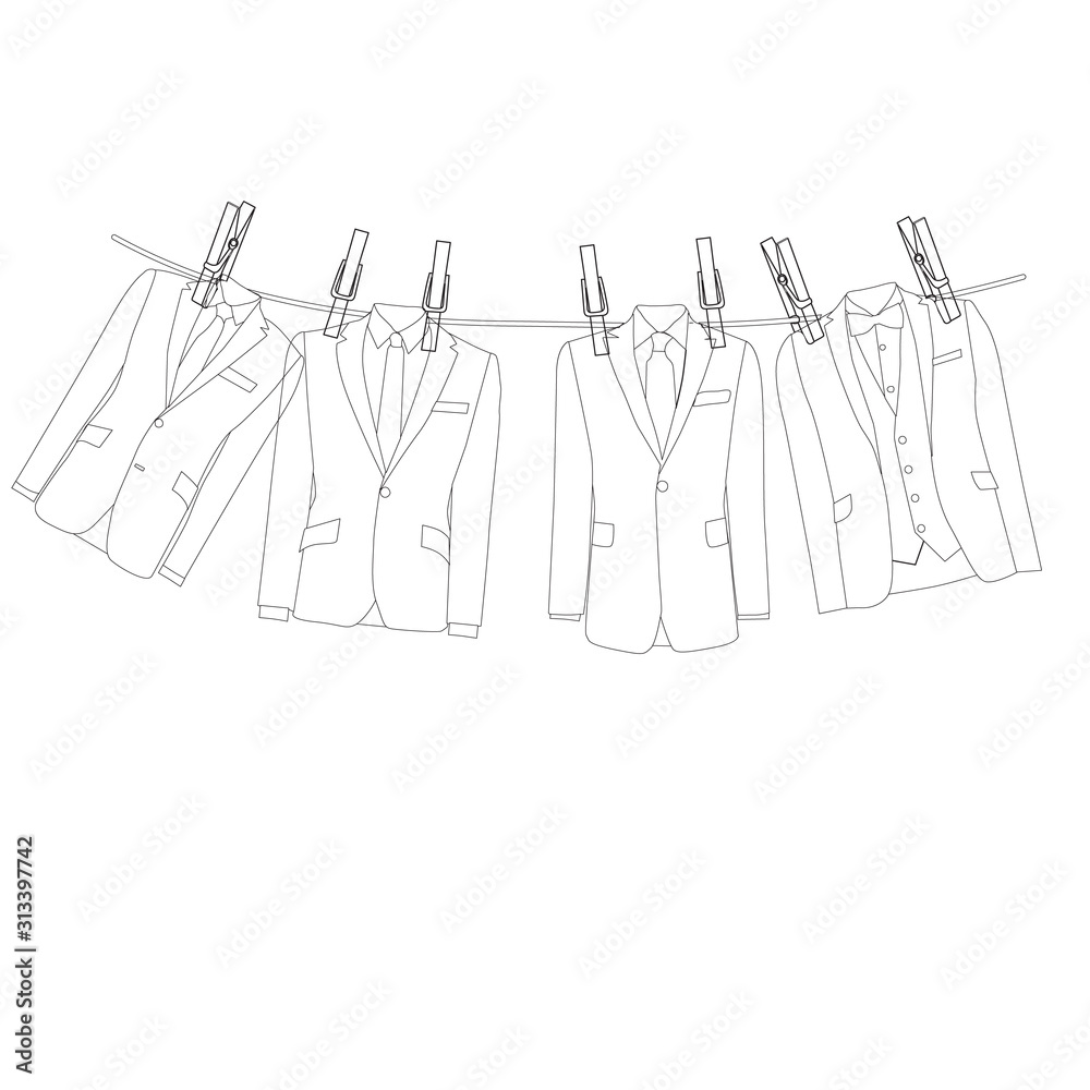 men's clothes are dried on a rope men's clothes are dried on a rope