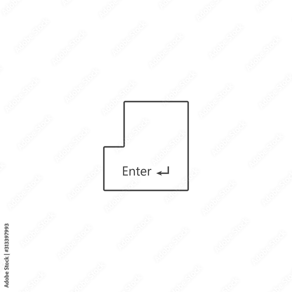 Enter button icon on white isolated background. Layers grouped for easy editing illustration. For your design. Enter button icon on white isolated background. Layers grouped for easy editing illustration. For your design.