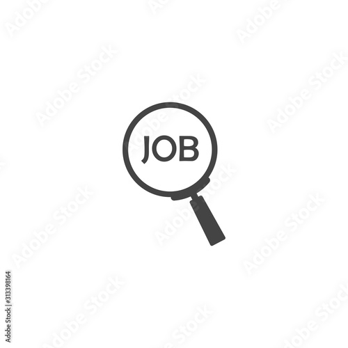 Job find search vector icon on white isolated background. For your design.