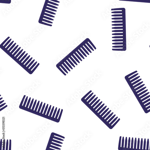 Comb the icon. For combing hair, female and male accessory seamless pattern on a white background.