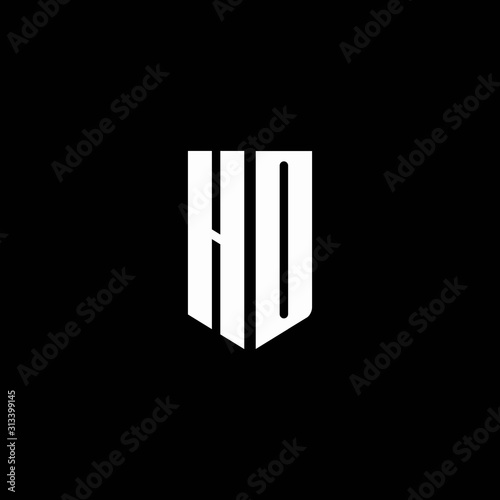 HD logo monogram with emblem style isolated on black background