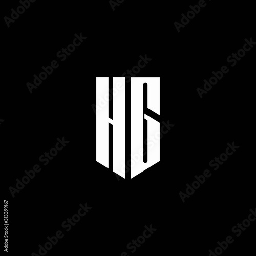 HG logo monogram with emblem style isolated on black background
