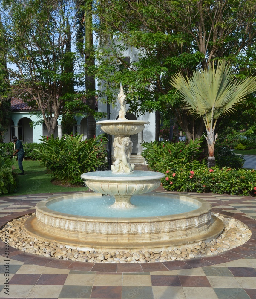 Tropical Roman Style 3 Tier Fountain
