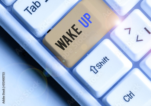 фотографія Handwriting text Wake Up