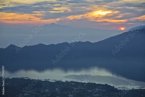 Mount Batur at sunrise from the summit