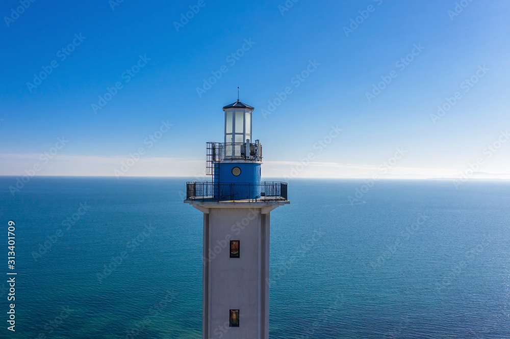 Closeup of  lighthouse in Aheloy city in Bulgaria