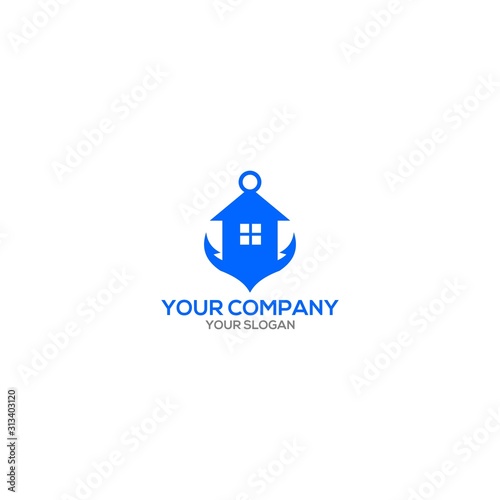 Anchor Home Logo Design Vector