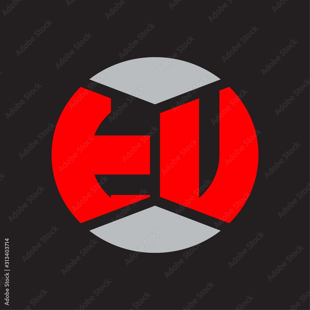 TU Logo monogram with piece circle ribbon style on red colors and black background TU Logo monogram with piece circle ribbon style on red colors and black background