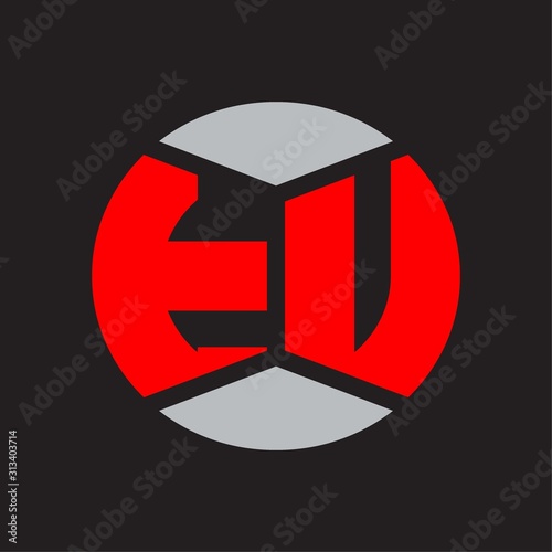 Free Download TU Logo monogram with piece circle ribbon style on red colors and black background - GFXLoad