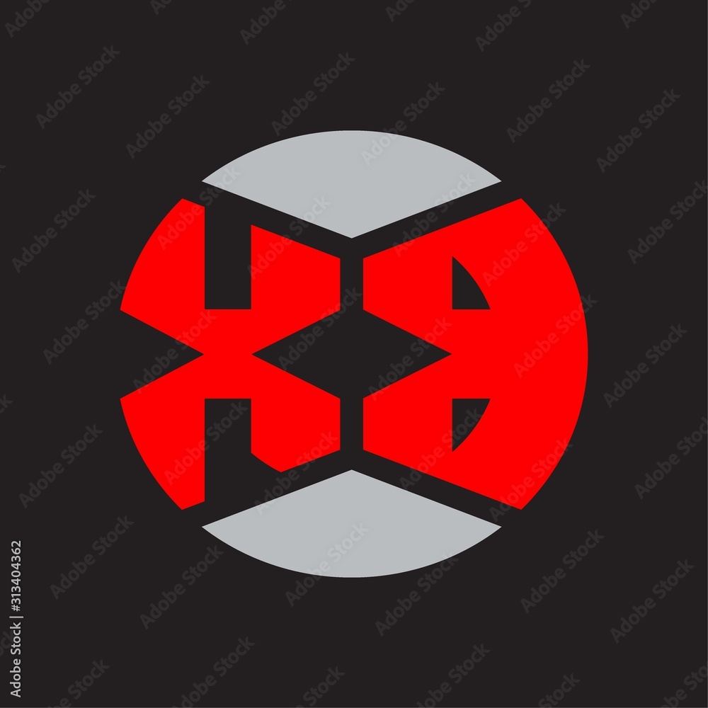 XB Logo monogram with piece circle ribbon style on red colors and black background XB Logo monogram with piece circle ribbon style on red colors and black background