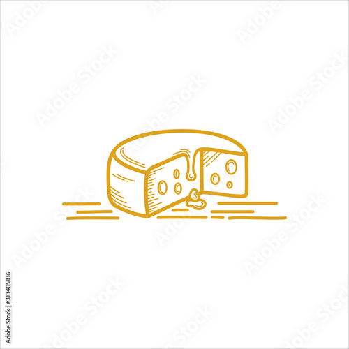 melted cheese simple logo vector