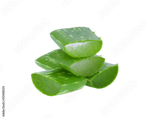 Aloe vera sliced isolated on white background