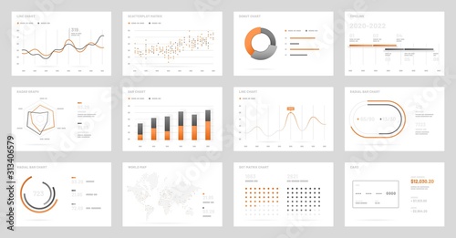 Big set of infographic tools. Use in presentation templates, mobile app and corporate report. Dashboard UI with big data visualization.