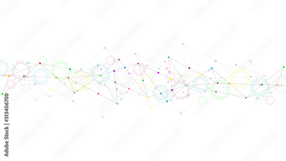 Abstract plexus background with connecting dots and lines. Global network connection, digital technology and communication concept.