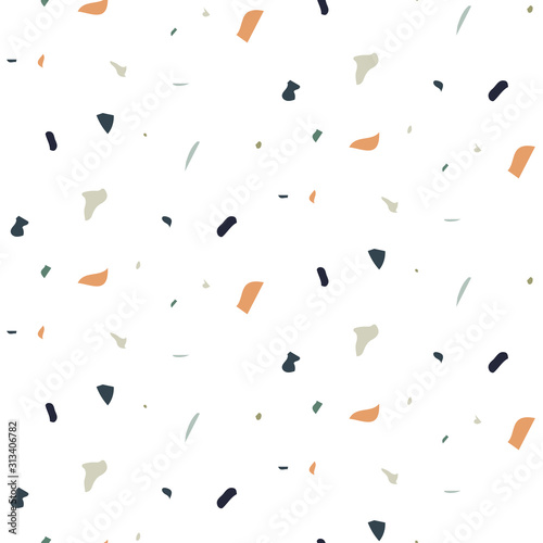 Seamless pattern hand drawn dot scratch particles texture vector. Terrazzo dust texture.