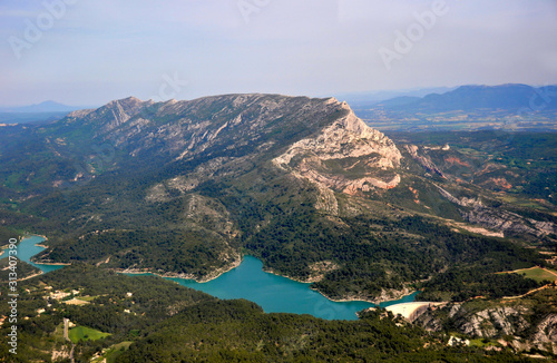 Aerial view of the Sainte Victoire mountain in the south of France