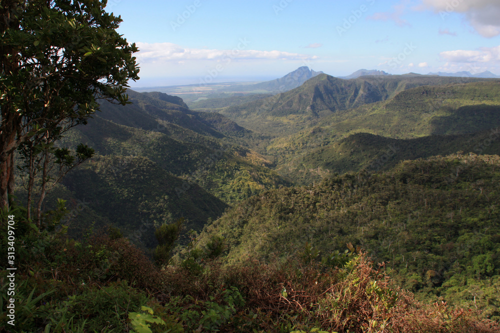 Spectacular view from a viewing point, overlooking the Black River Gorges National Park, Mauritius, towards the north Spectacular view from a viewing point, overlooking the Black River Gorges National Park, Mauritius, towards the north