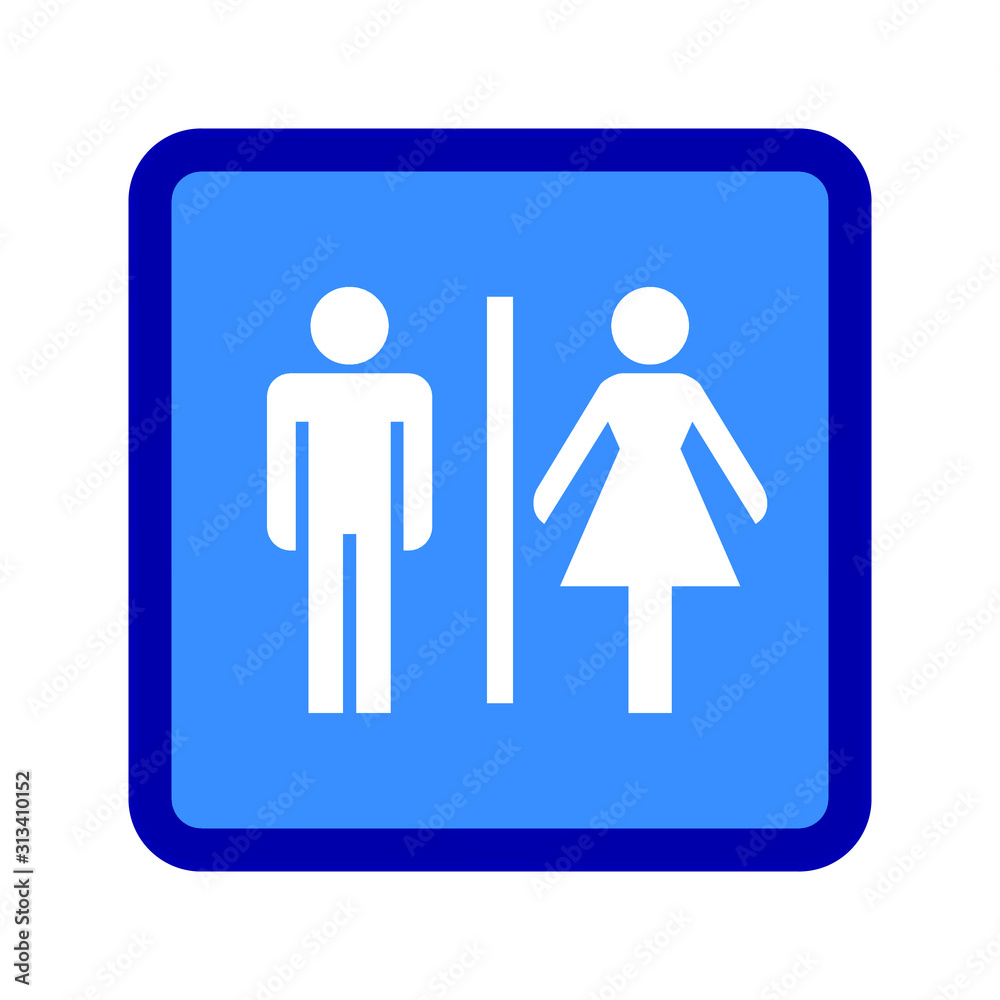Vector illustration with man and woman icons, toilet or restroom symbol Vector illustration with man and woman icons, toilet or restroom symbol