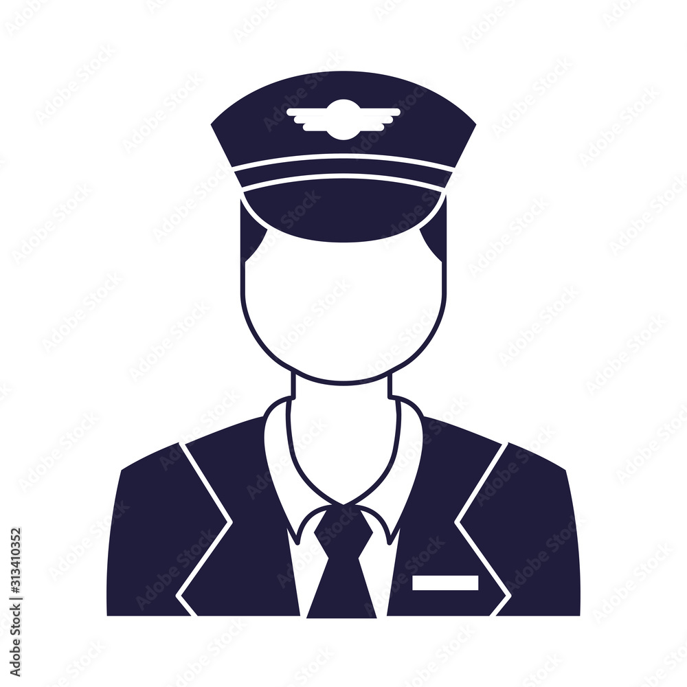 captain pilot avatar isolated icon captain pilot avatar isolated icon