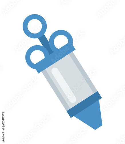 Icing syringe on white background