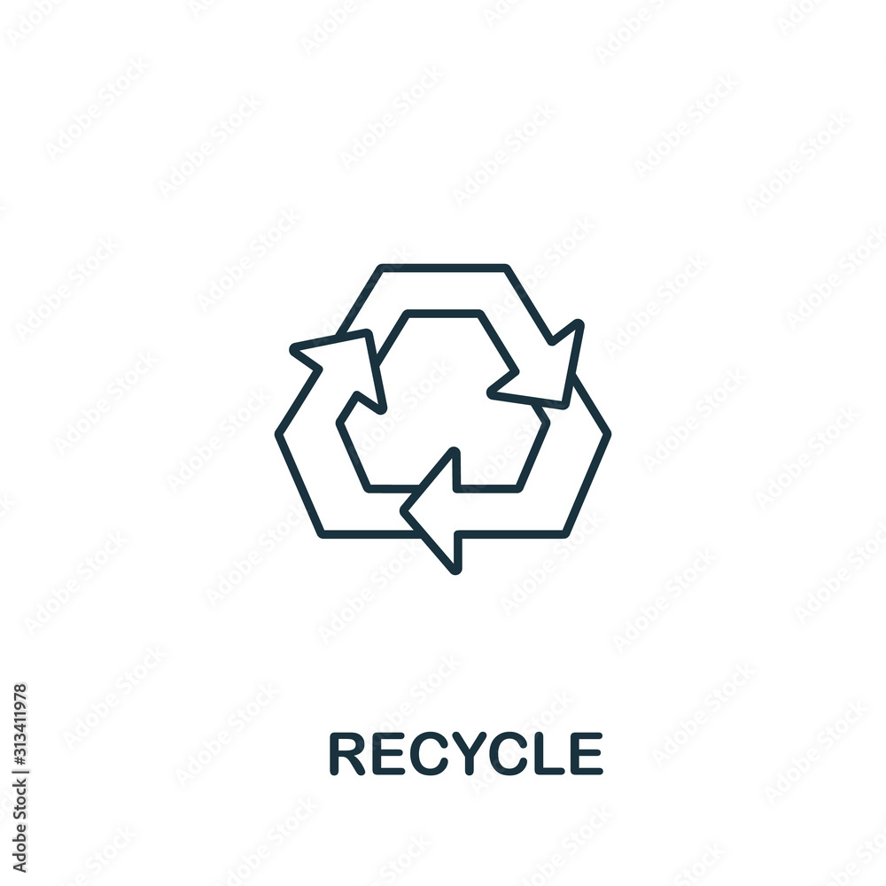 Recycle icon from clean energy collection. Simple line element Recycle symbol for templates, web design and infographics Recycle icon from clean energy collection. Simple line element Recycle symbol for templates, web design and infographics