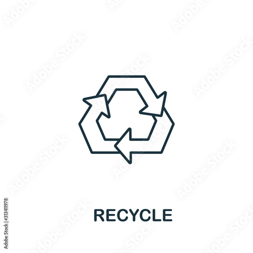 Recycle icon from clean energy collection. Simple line element Recycle symbol for templates, web design and infographics